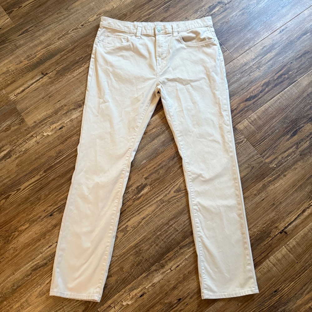 Buffalo David Bitton Ash Pants Mens 36 Cream Slim Fit Stretch Chino Gorpcore